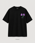 Black Oversized Purple Rose T-shirt