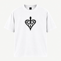 White Queen of Spades Graphic Oversized T-Shirt